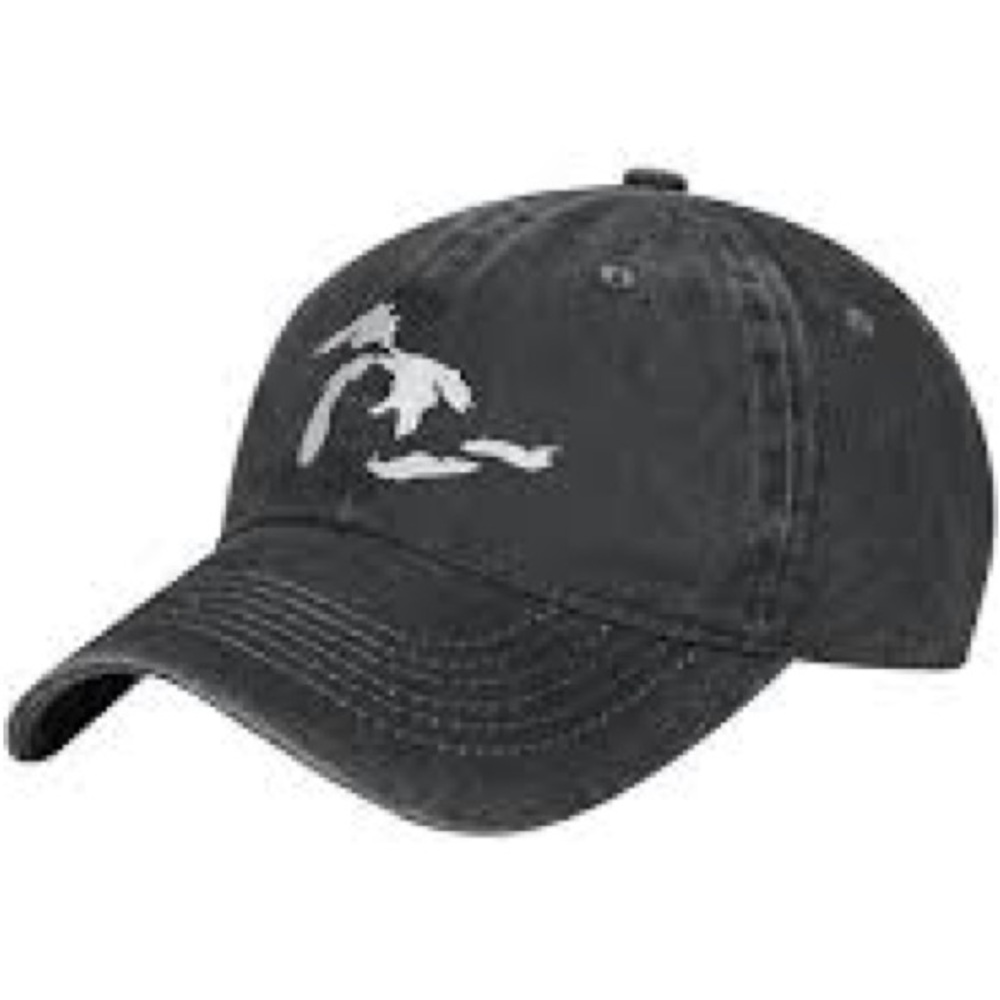 Black Baseball Cap with White Embroidery